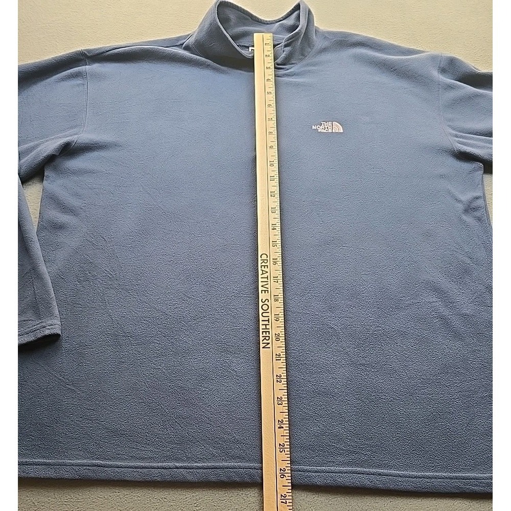 The North Face TKA 100 Fleece Pullover Sweater Men's L‎ Blue 1/4 Zip Lightweight - Picture 8 of 11